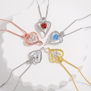 <span class=keywords><strong>Collana</strong></span> pendente a forma di <span class=keywords><strong>cuore</strong></span> per la festa della mamma regalo infinita <span class=keywords><strong>collana</strong></span> di zirconi d'amore - Product Image 2