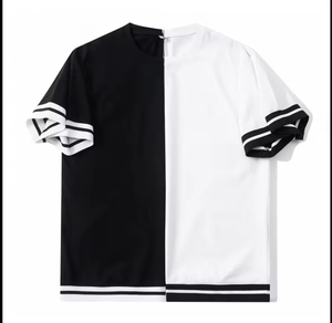 2024 <span class=keywords><strong>T</strong></span>-<span class=keywords><strong>shirt</strong></span> à manches courtes pour hommes noir et <span class=keywords><strong>blanc</strong></span> rayé <span class=keywords><strong>col</strong></span> rond mode contraste de couleur élégant <span class=keywords><strong>T</strong></span>-<span class=keywords><strong>Shirt</strong></span> à <span class=keywords><strong>col</strong></span> en <span class=keywords><strong>V</strong></span> - Product Image 5