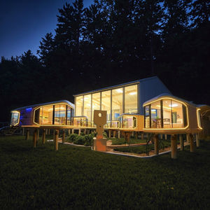 Maison <span class=keywords><strong>mobile</strong></span> miniature moderne préfabriquée écologique Cabine capsule spatiale Maison <span class=keywords><strong>mini</strong></span> dirigeable Pod Hôtel Acier Tendance Capsule écologique - Product Image 3