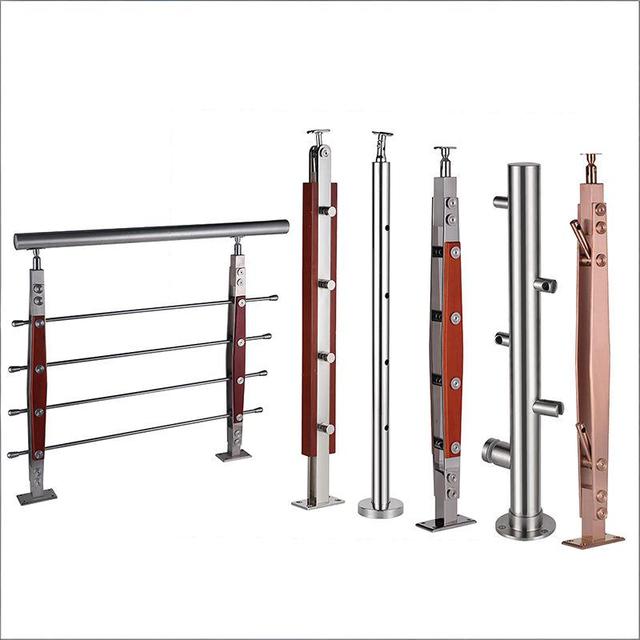 Modern Brushed Stainless Steel Frameless Glass Industrial Design Balcony Railing Hotel Outdoor Deck Staircase Handrail Floor