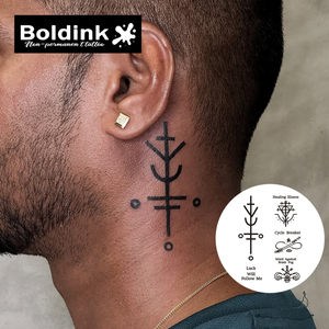 <span class=keywords><strong>Tatouage</strong></span> au jus de Jagua Boldink personnalisé, réaliste, mandala, art corporel, imperméable, longue durée, 2 semaines - Product Image 1