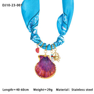 トレンドのスカーフ風ネックレス、オーシャンスタイルの316Lステンレススチール製、18Kゴールドメッキ、防水、エレガントなジュエリーアクセサリー - Product Image 5