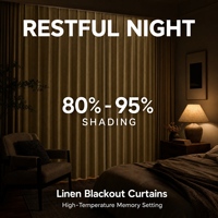 Rideaux occultants en lin écologiques modernes de luxe, imperméables, avec motif personnalisé, couleur unie, plissés, thermiques, pour hôtel, villa, chambre à coucher