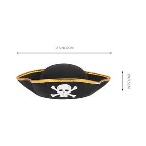 PARTYMENT Cappello da Pirata per Adulti e Bambini, Accessori da Capitano, Tricorno Stile <span class=keywords><strong>Ammiraglio</strong></span> Jack Sparrow, Decorazione per Eventi di Carnevale - Product Image 1