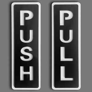 Plaque acrylique personnalisée pour porte poussoir plaques de porte de bureau d'hôtel blanc/noir - Product Image 3