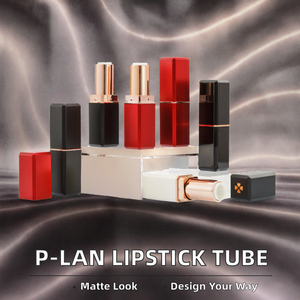 <strong>P</strong>-LAN Factory Stock 12.1mm Square Lipstick Containers Black White Red Custom Empty Plastic <strong>Tubes</strong> Wholesale for Cosmetics - Product Image 2