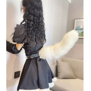 Queue de renard en fausse <span class=keywords><strong>fourrure</strong></span> avec sangle de taille, queue d'animal réaliste en peluche pour costume, idéale pour les fêtes, le cosplay, les spectacles, fournitures en gros - Product Image 2
