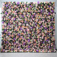 3d Stof Kunstmatige Bloem Muur Decor Blauw Groen Decor Muur Met Heldere Bloemen