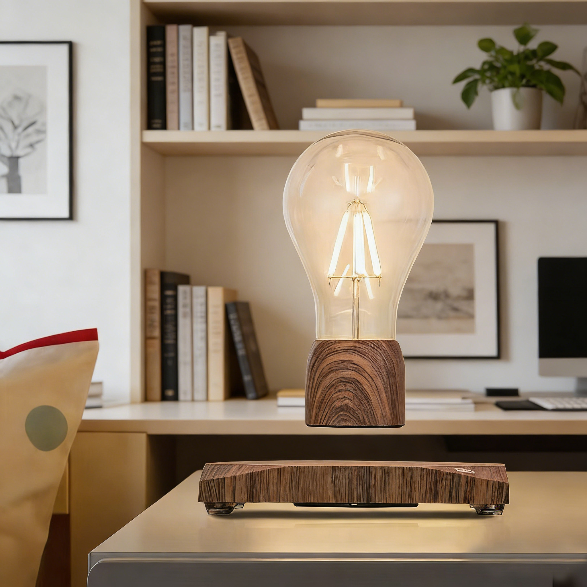 Wood base Levitating bulb