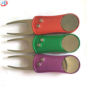 Wholesale Custom Metal Folding Golf Divot Tool <strong>Personalized</strong> Logo Ball Marker Colorful Pitch <strong>Fork</strong> - Product Image 5