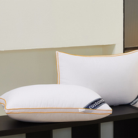 Oreiller d'hôtel de luxe blanc Queen size doux 100% coton oreillers personnalisés en gros