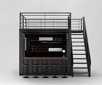 Conteneur maritime de 10 pieds remis à neuf, fabriqué en Chine, pour kiosque à café, boutique à vente rapide, avec panneaux sandwich en acier, design moderne, pour salle de bain
