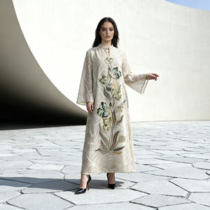 Vestido Abaya de Poliéster Bordado de Primera Calidad para Mujeres Musulmanas, Personalizado, Venta al Por Mayor, OEM, ODM - Product Image 3