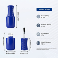 Flacon en verre vide de 4,8 ml pour vernis à ongles, gel UV, peinture artistique, avec pinceau, design cylindrique élégant et personnalisé