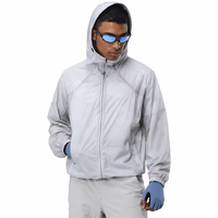 Veste de pluie de randonnée personnalisée, veste de course légère, veste de sport en nylon légère pour l'extérieur, protection solaire pour hommes