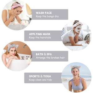 غسل الوجه عقال سبا للعناية بالبشرة عقال المرأة ماكياج الوجه واسعة عقال نمط الحيوان صوف مرجاني - Product Image 4