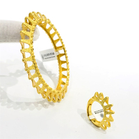 Ensemble de bijoux de luxe en gros Golden Star Jewelry, parure de bracelets personnalisée en laiton plaqué or pour femme, style arabe, africain, malaisien