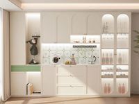 Buffet de rangement multifonctionnel en bois de style ferme moderne, durable, pour bar à domicile et salle à manger