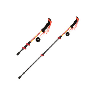 Carbon Fiber Trekking Poles Adjustable Length 3 Section Rubber Tip Hiking Outdoor Walking Sticks - Product Image 2