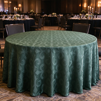 Nappe ronde en jacquard damassé européen, linge de table en polyester satiné pour hôtel, banquet, mariage et décoration d'événements