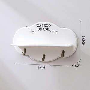 Đám mây gỗ rắn kệ lưu trữ giá, treo tường phân vùng duy nhất kệ làm bằng gỗ, giá áo bằng gỗ - Product Image 4