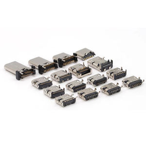 <span class=keywords><strong>Connecteur</strong></span> <span class=keywords><strong>USB</strong></span> femelle type-c 6 16 broches SMT encastré pour port de charge de téléphone portable en laiton en acier inoxydable PCB prise <span class=keywords><strong>Usb</strong></span> type C - Product Image 1