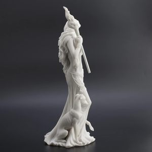 Escultura de Resina de la Diosa Griega de la Magia <span class=keywords><strong>Hécate</strong></span> con sus Perros, Diseño Veronese, 13 3/8 Pulgadas, con Acabado Blanco Mármol - Product Image 3