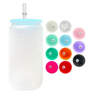 Tapa de PP a prueba de humedad con logotipo personalizado para latas de vidrio de 12 oz, 15 oz y 16 oz (tipo globo de nieve) - Product Image 3