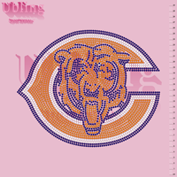 Logo personnalisé Bling Logo personnalisé conceptions de transfert de strass Cowboys Logo strass décalcomanies transferts de chaleur pour t-shirt