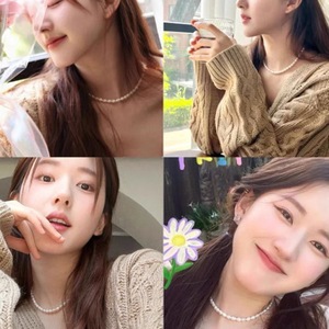 Collier polyvalent en argent 925 avec perle d'eau douce naturelle, chaîne de clavicule luxueuse et simple inspirée d'Instagram, design classique de collier ras du cou - Product Image 3
