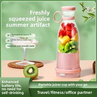 Draagbare Mini Juicer Blender Usb Opladen Roestvrij Staal Mes Multifunctioneel Voor Huishoudelijke Outdoor Vruchtensap Engels Mengen