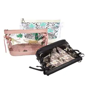 Sacs fourre-tout de voyage bolsa de cosmeticos Nylon rose tissu éponge toilette fermeture éclair suspendu toilette noir petits hommes Pc étui cosmétique