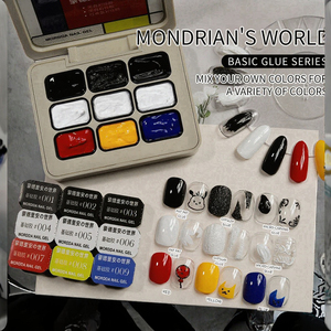 Mondrian เจลทาเล็บแบบมีไฟ LED ติดเล็บแบบสามมิติแบบฝรั่งเศสเพื่อความผ่อนคลายในการทำเล็บมือ - Product Image 1