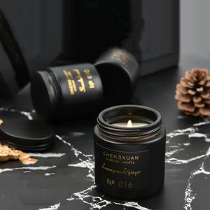Set Regalo di Candele Profumate in Elegante Barattolo Nero, Senza Fumo, Realizzate con Cera di Soia Pura Ecologica, Coperchio in Metallo e Fragranza a Lunga Durata - Product Image 2