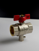 Robinet à bille en laiton 1/2" F-F avec port pour capteur de température |   Classement PN30 |   THS Thermostyle ®