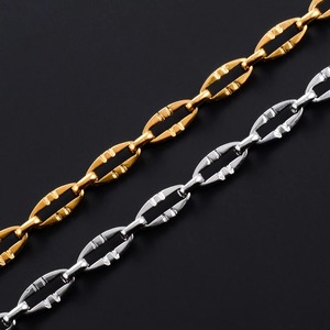 Chaîne à maillons de 6,5 mm en acier inoxydable, collier, bracelet, chaîne de collier, bijoux punk hip-hop - Product Image 1