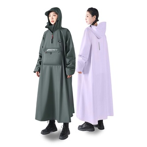 <span class=keywords><strong>Poncho</strong></span> de pluie imperméable long avec capuche pour le transport en vélo électrique, imperméable léger pour hommes et femmes adultes - Product Image 2