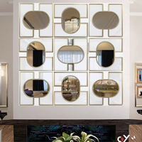Miroir Décoratif Mural Sur Mesure Style Moderne Luxe Léger Nordique Français pour Mur d'Arrière-Plan de Salon Nouveau Style