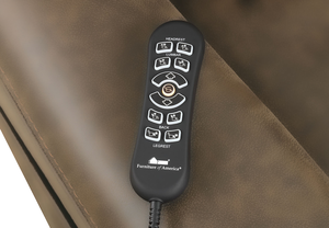 Poltrona Reclinabile Stile Transizionale con Seduta in <span class=keywords><strong>Pelle</strong></span>, Porta USB, Controller Cablato, Doppio Meccanismo di Sollevamento, Ergonomica e Morbida, Finitura Marrone - Product Image 5