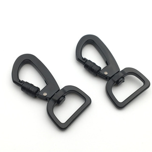 Metal Zinc Alloy Material Black 1 inch Swivel Locking Carabiner