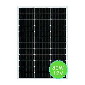 بسعر المصنع لوحة طاقة شمسية كريستالية مفردة 80 وات لتوليد الطاقة للمنازل والمدارس الحكومية