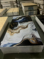 Panel de Pared de PVC con Acabado Brillante y Pintura UV, Diseño Moderno para Interiores, Paneles 3D con Efecto Mármol