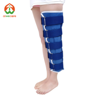 Attelle d'immobilisation du genou et support longue jambe Aiwecare avec sangles respirantes en fibre de carbone pour patients blessés
