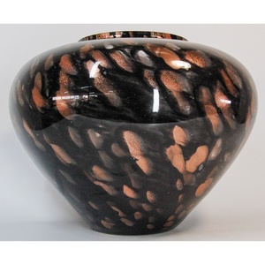 Tammaro Home Italian Quality <b>Glass</b> Flower Vase to Decorate the Home in Black Glitter London Collection Decoration - Product Image 2