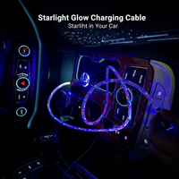 Câble de charge rapide USB vers Type C 4 en 1 coloré avec lumière LED, PD 100W 6A, gaine en PVC tressé pour téléphones Android