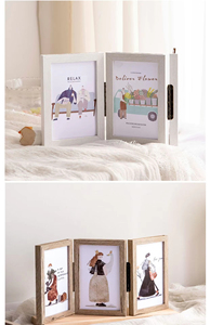 Unique Designed 7 Inch Wall Photo Wedding Photo Frame Triple <b>Combination</b> Folding Photo Frame Set - Product Image 4