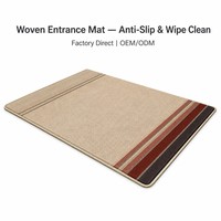 Tapis d'entrée moderne minimaliste asymétrique à rayures, beige terre cuite, grand tapis décoratif pour la maison