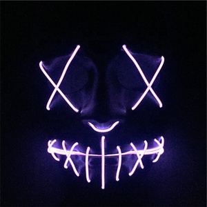 <span class=keywords><strong>La</strong></span> <span class=keywords><strong>Purge</strong></span> L'anarchie Film Halloween Néon Bleu L'éclat Du Visage Masque Pour Halloween Lumière - Product Image 5