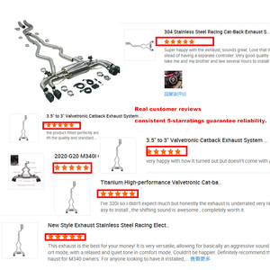 ท่อไอเสีย Cat-Back รุ่น M340i G20 B58 พร้อมปลายท่อแบบ M, ผลิตจากสแตนเลส 304 สำหรับ BMW M340i M440i G20 G22 3.0T - Product Image 6