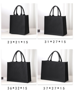 Sacs fourre-tout en toile noirs personnalisables pour femmes, durables, réutilisables, avec lamination et support rigide, pour le shopping et les cadeaux